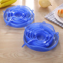 12pcs Heat Resistant Silicone Stretch Lids Food Wrap Bowl Pan Cover?Blue)