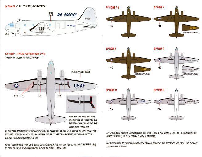 Caracal Decals 1/72 CURTISS C-46 COMMANDO USAF & USN Versions