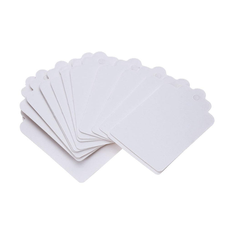 100pcs Blank Label Cards Kraft Paper Wedding Gifts DIY Hanging Tag(White) Newly