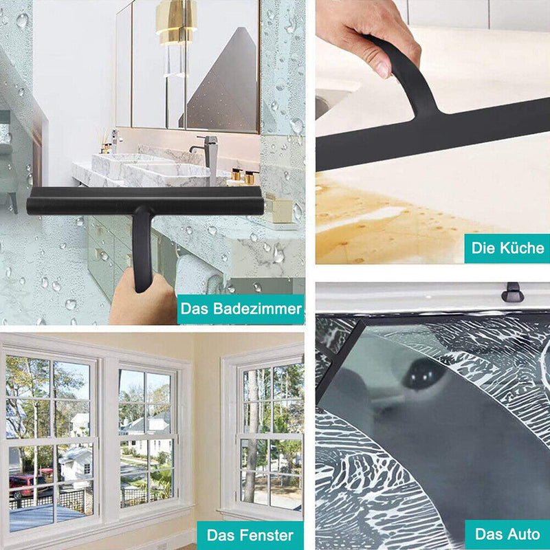 Door Mirror Shower Squeegee Scraper Silicone Window Glass Wiper with Hook Newly