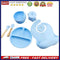6pcs Silicone Baby Feeding Anti Slip Plates for Food Kids Tableware (Light