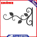 5pcs Wall Mounted Flower Pots Rack Hook Decorative Plant Bracket (Black)