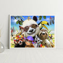 DIY Digital Picture Panda Sloth Frameless Oil Painting By Number Handicraft
