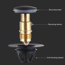Stainless Steel Bathroom Sink Plug Wash Basin Bounce Drain Filter (Black) Newly