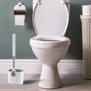 Toilet Brush & Holder Bathroom Toilet Brush Set Non-Slip Handle (Grey) Newly