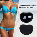 2pcs Thick Bikini Push Up Pad Silicone Sponge Bra Chest Insert Pads (Black)