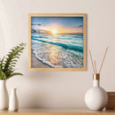 Full Embroidery Kits Seaside Sunset 11CT Stamped Needlework Home Decoration