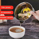 1X Steel Gravy Oil Grease Soup Separator Strainer Bowl Cookware F4L3 X6R1