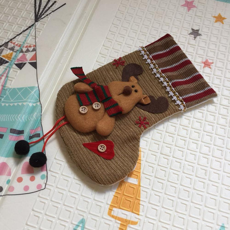 Christmas Stocking Candy Bags Socks Gift Bags Christmas Decor(Reindeer)