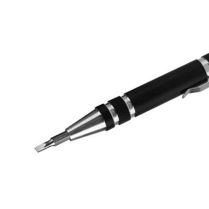 8 in 1 Multiuse Precision Pen Screwdriver Hand Repair Tools Kit (Black) Newly