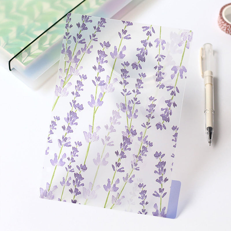 Transparent Loose Leaf Index Divider A5 A6 Paper with 6 Insert Pages Page Marker
