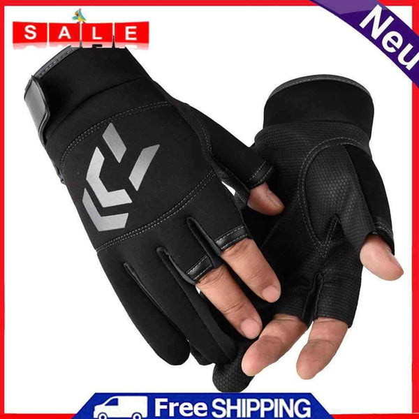 3-Finger Cut Unisex Arrow Fishing Gloves Non-Brief Angling Gloves (Gray)