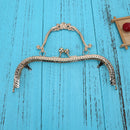 20.5cm Purse Frame Clutch Bag Clasp with Handle DIY Accessories(golden)