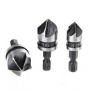 3PC1/4 Hex 5Flute 12-19mm Lower Drill for Wood, Metal, Quick Change