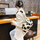 Female Fluffy Fashion Hit Color Shoulder Bag Mini Mobile Phone Crossbody Bag