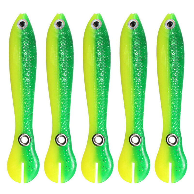 5pcs Luminous Loach 7cm 2g Lures Sinking Artificial Wobbler Soft Fishing Bait