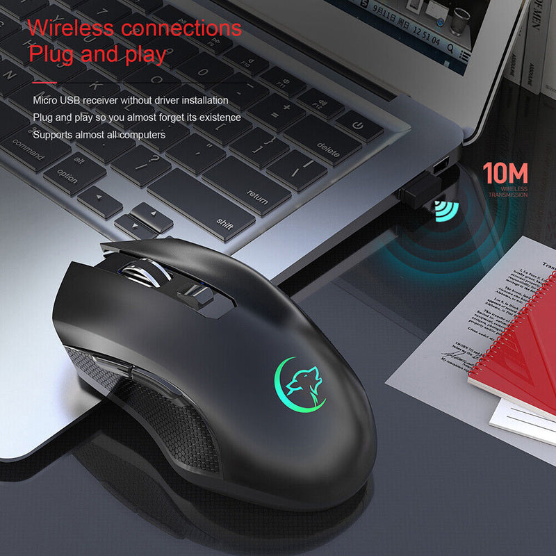 G851 Wireless Mouse 2.4GHz Receiver 2400DPI Colorful Mute Office Mice for Laptop