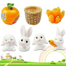 7 Pcs Mini Garden Ornaments Easter Bunny Decoration for Home Garden Yard Office