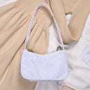 Fashion Women Pure Color Butterfly Chain Underarm Bag Hobos Handbag (White)
