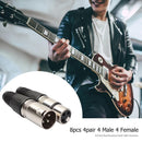 8pcs Zinc Alloy Case XLR 3 Pin Male Female Audio Adapter Plug Connector for Mic
