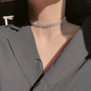 Necklace Rhinestone Choker Crystal Necklace Metal Short Chain For Women|Girls