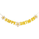 Daisy Flower Happy Birthday Banner Cloth/Paper Made DIY Decor Home Flower K3X7