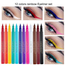 12pcs Non Blooming Liquid Colorful Eyeliner Waterproof Matte Makeup Pencil