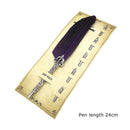 Calligraphy Feather Dip Pen+5 Nib Writing Ink Quill Fountain Pen (Purple) Newly