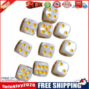 10pcs 16mm Board Game Dices Round Corner 6 Sided Bar Pub Games Dice (White)