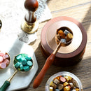 Wooden Handle Wax Seal Melting Furnace Spoon Melt Stove Stick Accessory (B)