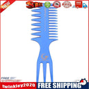 Fish Bone Shape Dyeing Combs Double Side Teeth Hair Coloring Brush (Blue)