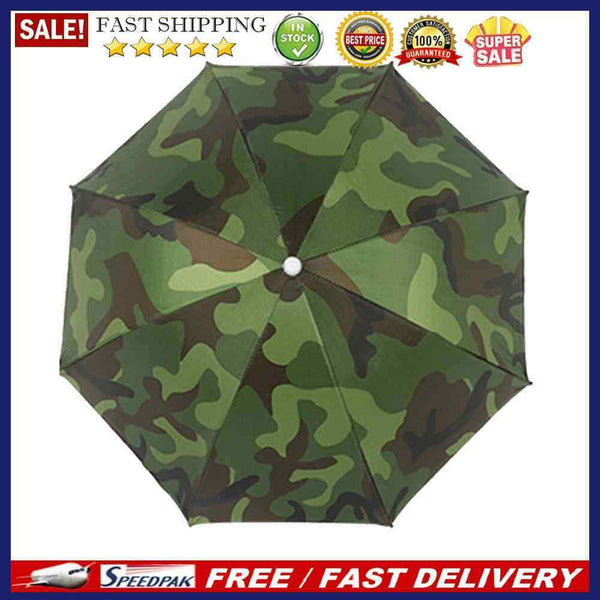 5pcs Waterproof Camping Umbrella Hat Foldable Sun Shade (Army Green)