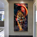 5D DIY Diamond Painting Kits Full Round Drill Moonlight Tiger Mosaic Art (Y64