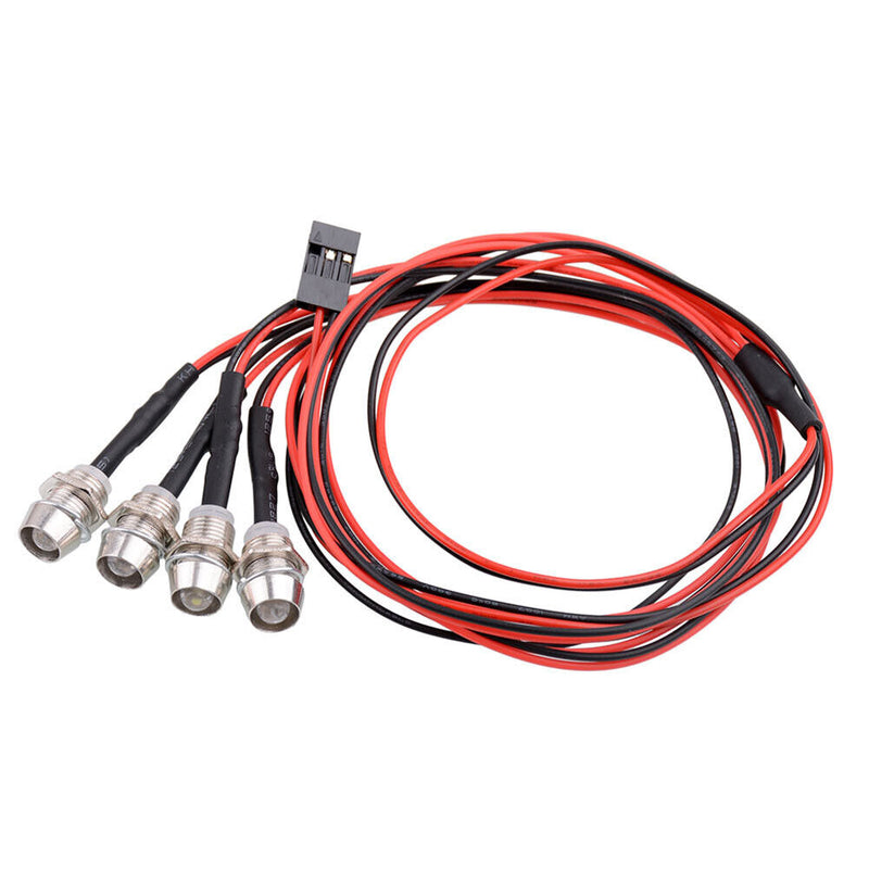 4pcs 5mm Red LED Lights Kits for 1/12 1/18 1/10 1/8 Axial Scx10 Traxxas RC Cars