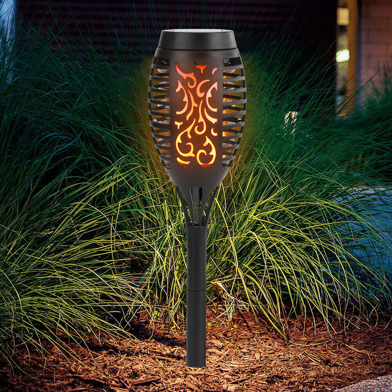 12 LED Flame Torch Light Solar Garden Plug-In Decor Lighting Lamp (4pcs) Newly