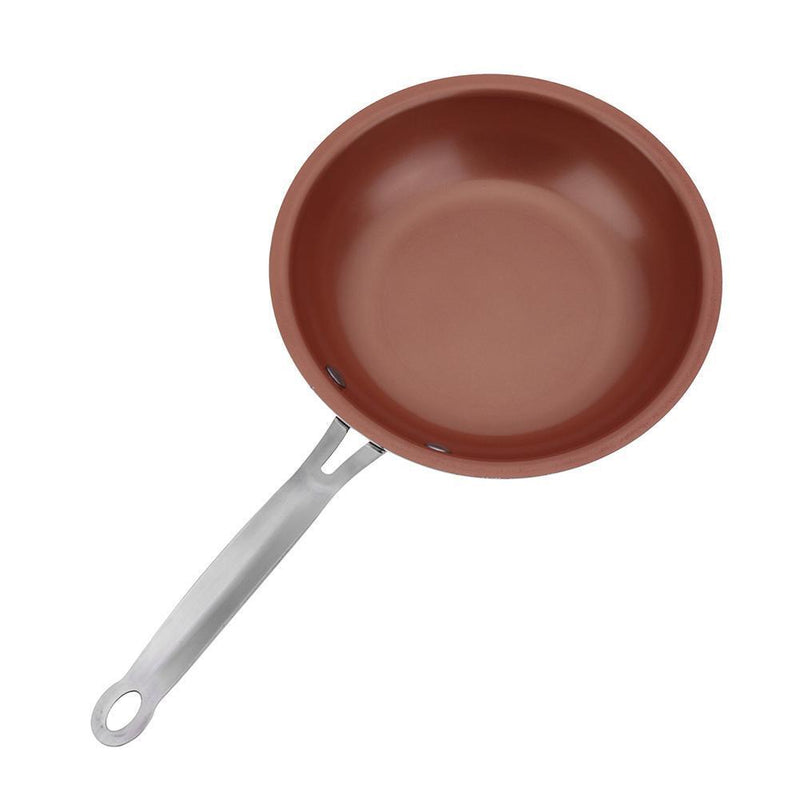 25.5cm Round Copper Non-stick Pan Steak Egg Frying Pan Kitchen Cooking Tool