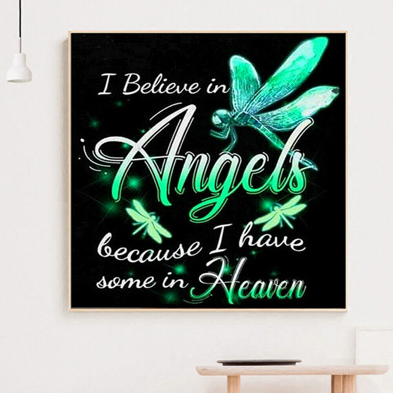 Letter Angel Full Drill Diamond Painting Kit DIY Rhinestone Mosaic Picture Newly