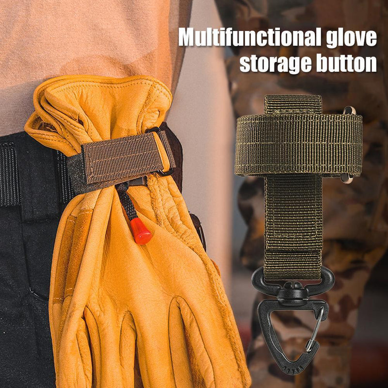2x Outdoor Gloves Hook Storage Buckle Climbing Rope Hanging Buckles (Khaki)