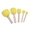 5pcs Children DIY Painting Sponge Brush Toys Wooden Handle Learning Tool