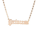 Lovely Letter Pendants Princess Blessed Bib Necklace Honey Angel Babygirl