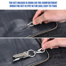 Pocket Key Organizer Holder Clamp Stainless Steel Hanging Buckle Clip w/Keychain