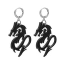 1 Pair Hip Hop Dragon Women Ear Stud Acrylic Exaggerated Earrings (Black) Newly
