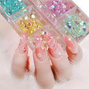 Flatback AB Color Crystal Round Glass Nail Rhinestones Mermaid Gradient Aurora