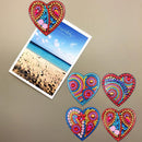 4pcs Full Drill Special Shaped Love Heart Pattern Diamond Painting Fridge M