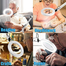 LED 8x Magnifying Glass Table Lamp Cold Clamp Light for Repairing Tattooing