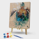 Painting By Numbers Kit DIY Tortoise Hand Painted Canvas Oil Art Picture