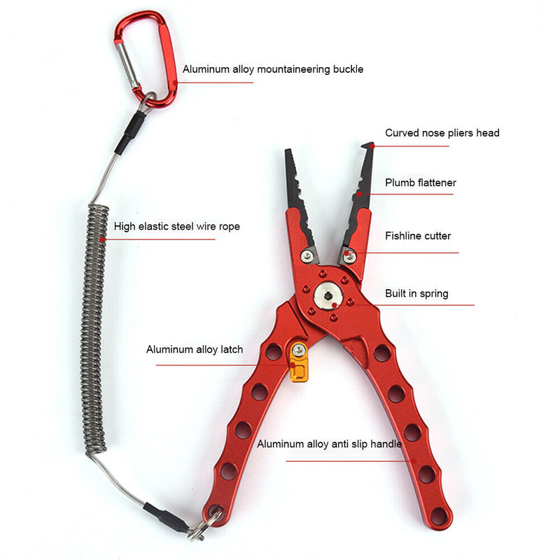 Outdoor Spring Fishing Lures Pliers Fish Hook Remover Line Cutter (Red) Newly