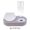 2 in 1 Pet Cat Feeder Bowl Automatic Drinking Water Puppy Bowl (Purple) Newly
