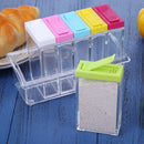 6pcs/Set Kitchen Spice Storage Bottle Jars Clear Salt Pepper Seasoning Box Newly