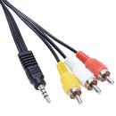 Speaker Male to Male Laptop Adapter Wire 3.5mm Jack to 3 RCA AV Cable AUX Cable